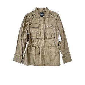 AS By DF Bullerproof Women Military Style Jacket S Khaki Olive NWT